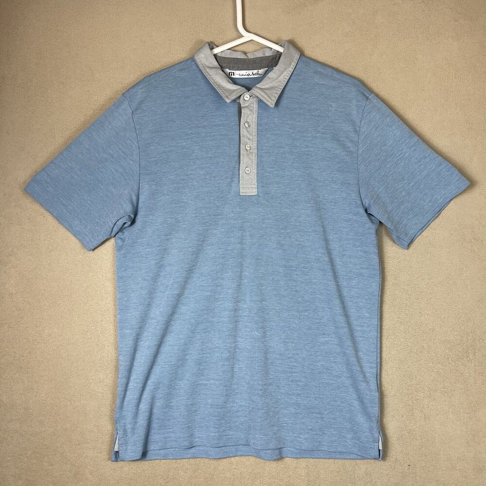 Travis Mathew Polo Shirt Mens Large Blue Golfing‎ Casual Preppy Adult